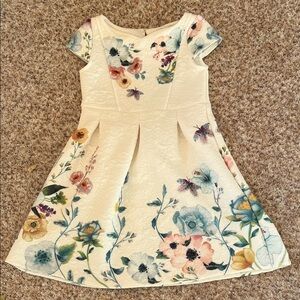 Zara Floral Cream Girls Dress - Great for the holidays!